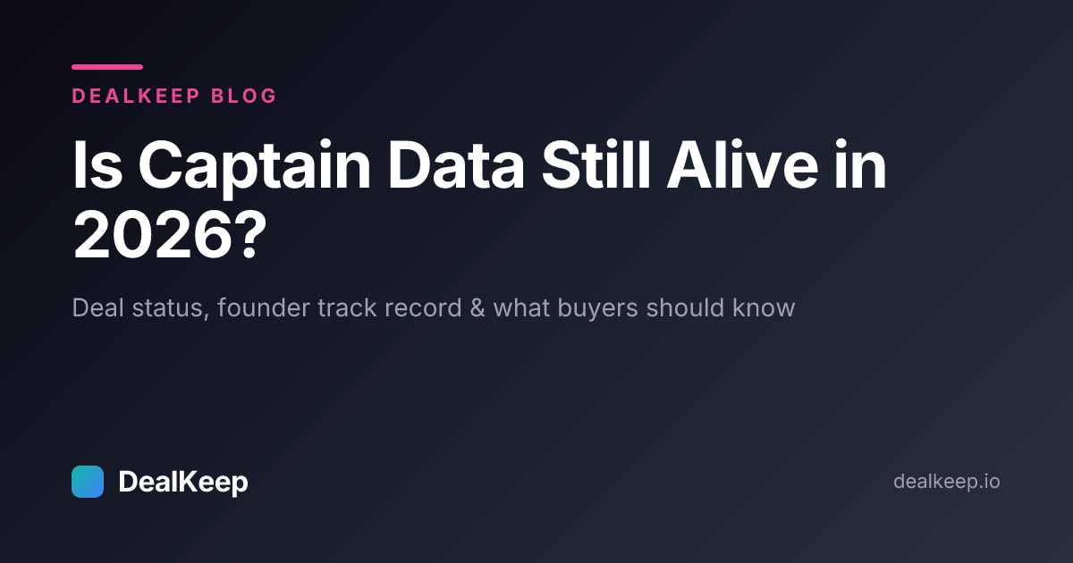Is Captain Data Still Alive in 2026? Deal Status, Founder Track Record & What Buyers Should Know