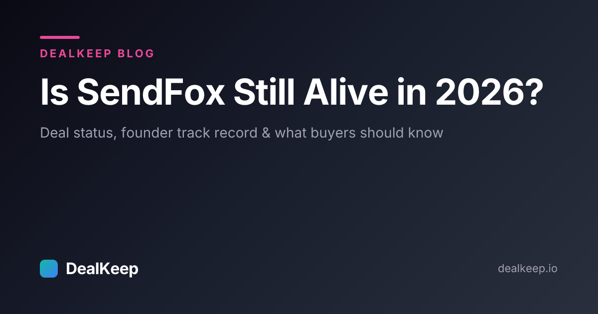 Is SendFox Still Alive in 2026? Deal Status, Founder Track Record & What Buyers Should Know