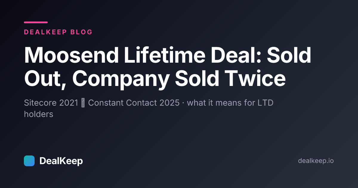 Moosend Lifetime Deal (2026): Sold Out, Sold Twice, Refund Options and 3 Live Alternatives