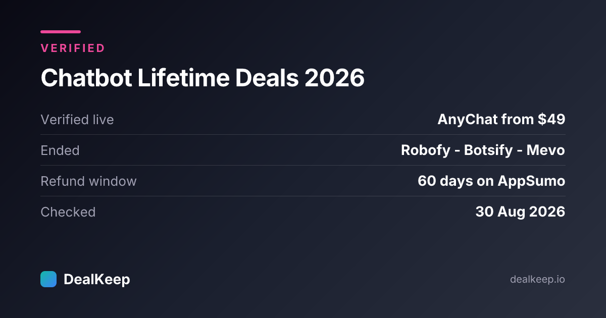 At a glance: chatbot lifetime deals 2026