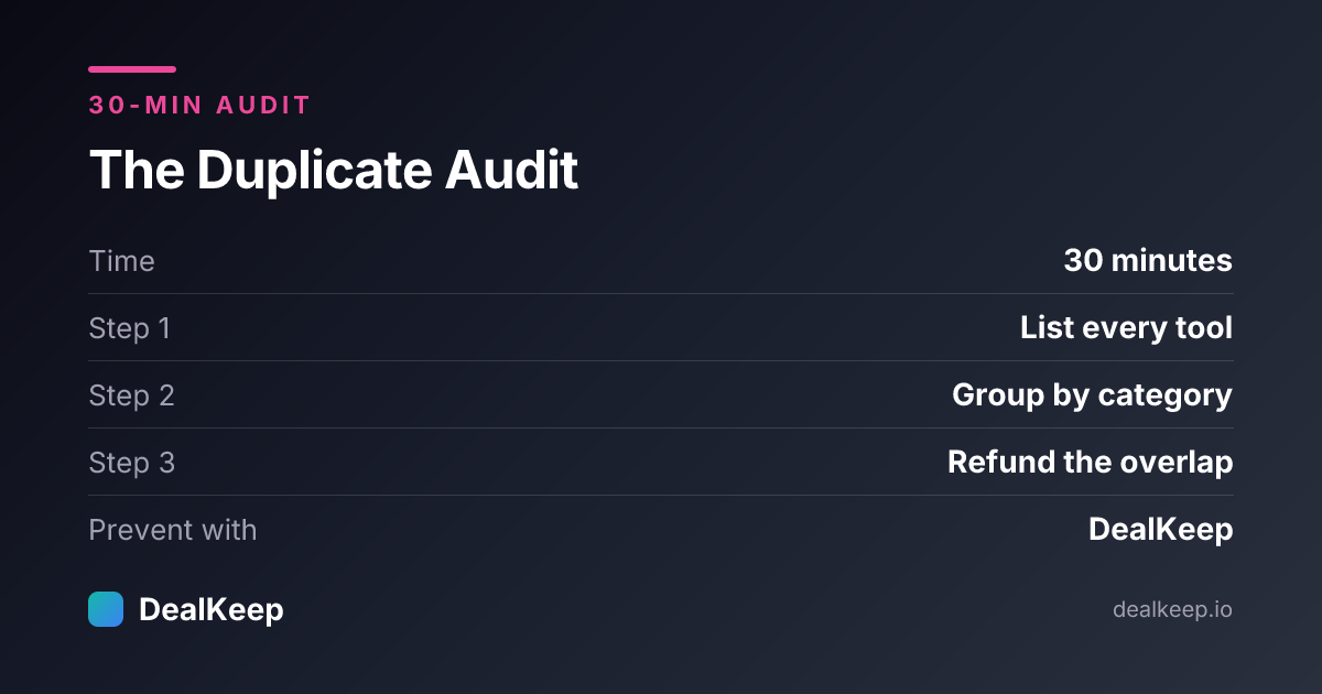 The 30-minute duplicate audit steps